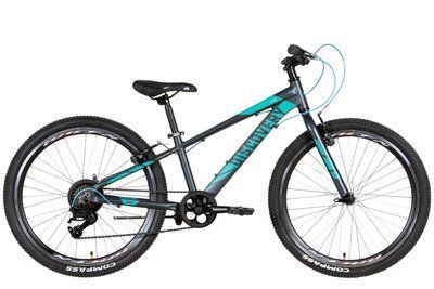 Велосипед 24" Discovery QUBE 2022 (серо-бирюзовый (м)) OPS-DIS-24-304 фото