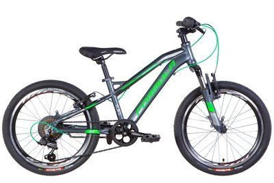 Велосипед 20" Formula BLACKWOOD 2022 (темно-сріблястий із зеленим) OPS-FR-20-087 фото